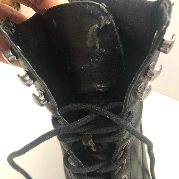 BCBGeneration Platform High Heel Leather Combat Booties - Picture 9 of 9